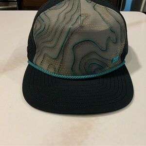 MELIN Black & Teal Patterned Mesh Rope-Trim Hat